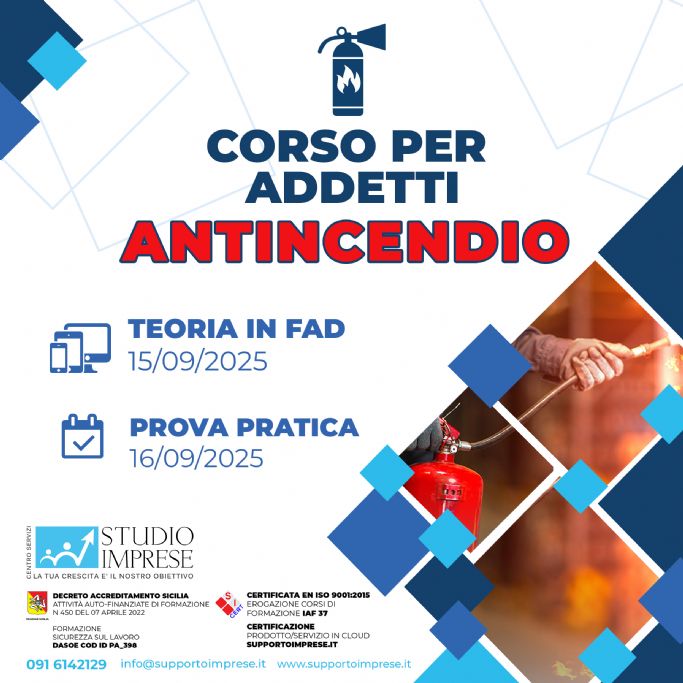 Corso di Formazione per Addetti Antincendio Settembre 2025