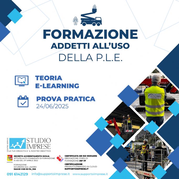 Corso Piattaforme di Lavoro Elevabili (PLE)
