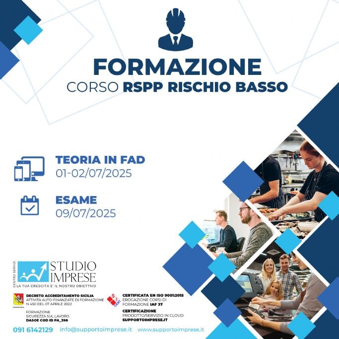 Formazione RSPP rischio basso Luglio 2025