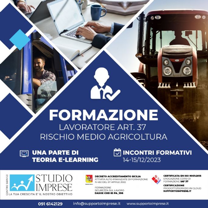Formazione Lavoratore Art. 37 Rischio Medio Agricoltura