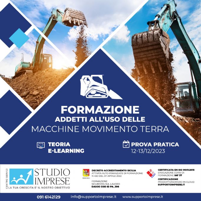 Formazione addetti all´uso delle Macchine Movimento Terra